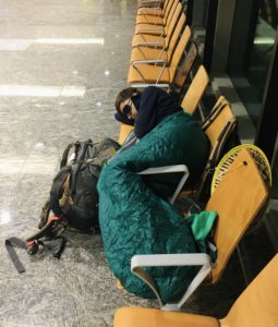 Singapore airport sleeping