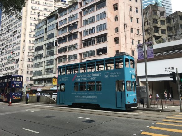 Double decker tram Hong Kong
