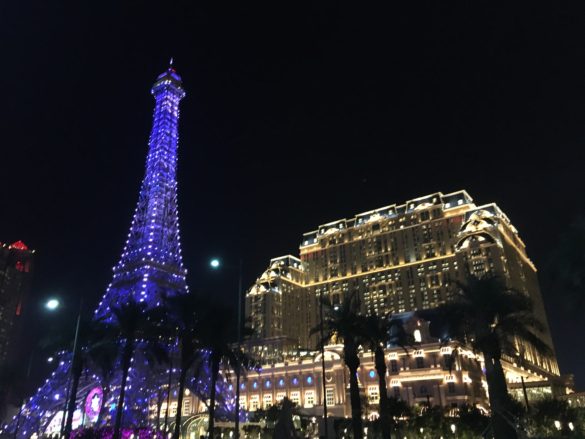 Parisian hotel Macau at night